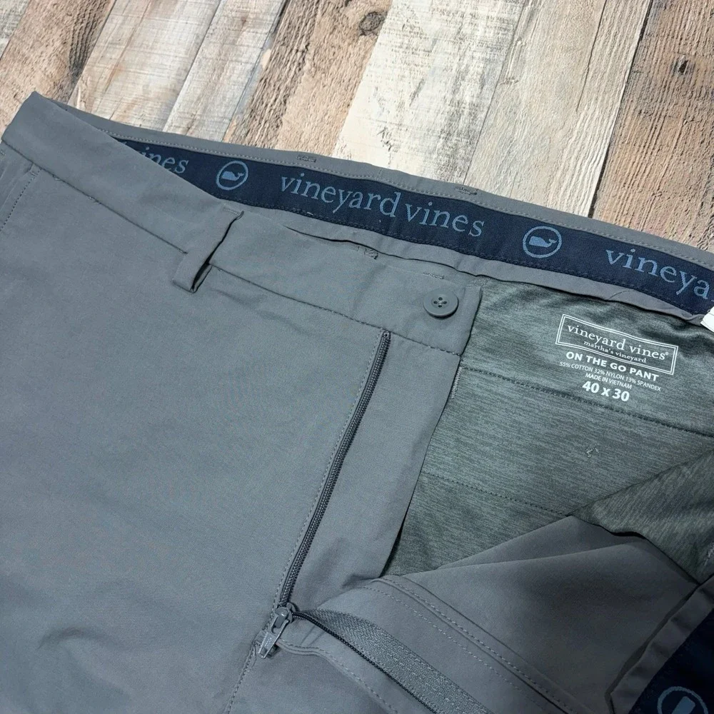 Vineyard Vines On The Go Pants Mens 40x30* Gray Performance Stretch Golf Classic